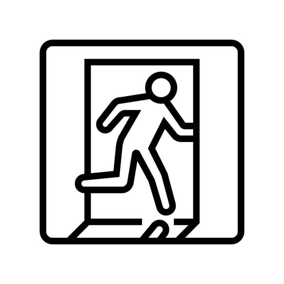 Notfall Ausfahrt warnen Linie Symbol Vektor Illustration