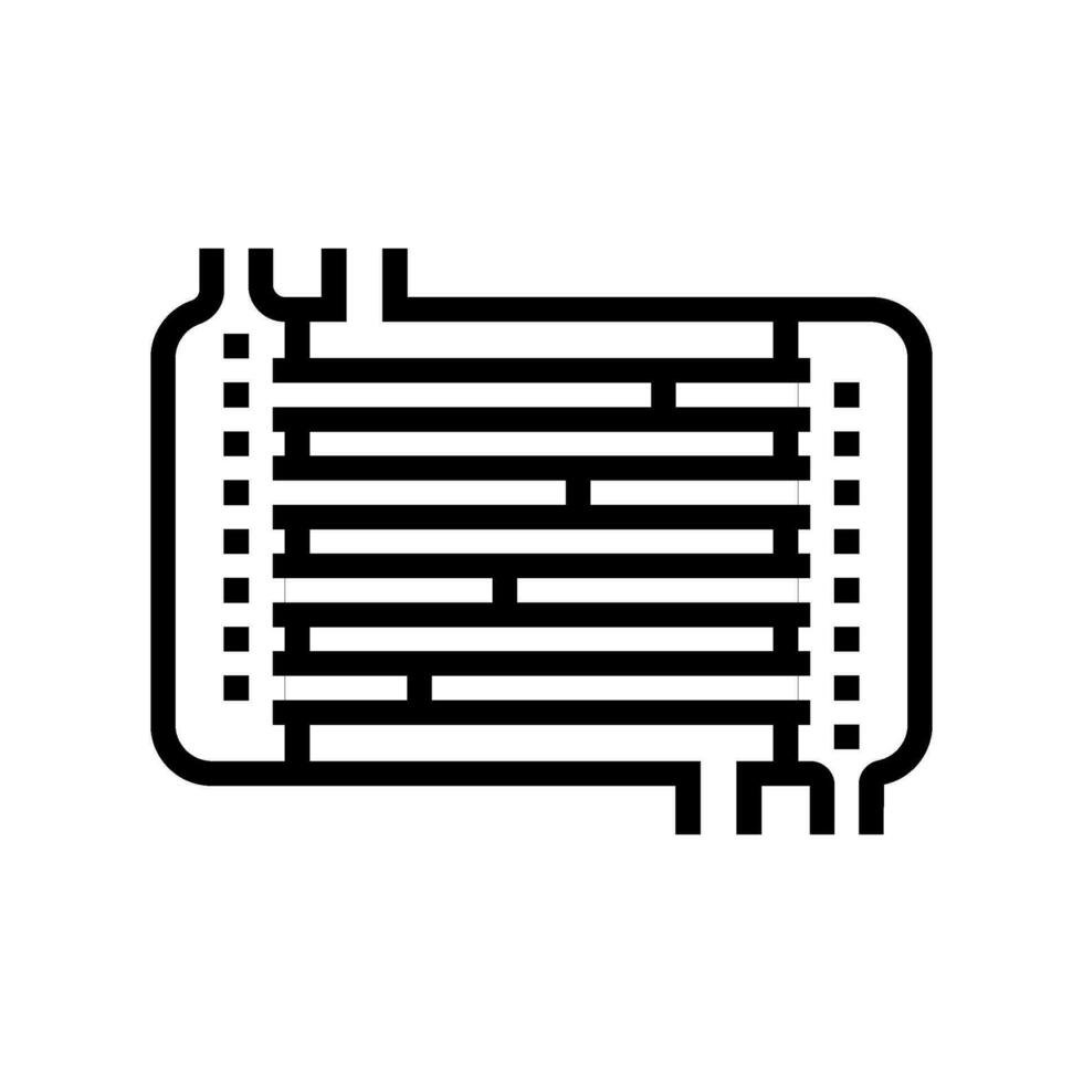 värme utbyta anordning ingenjör linje ikon vektor illustration