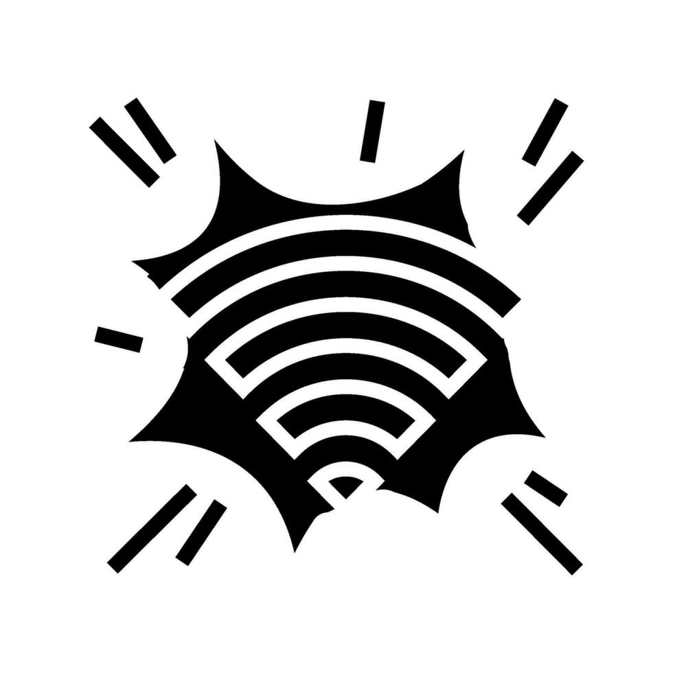 Notfall Signal warnen Glyphe Symbol Vektor Illustration
