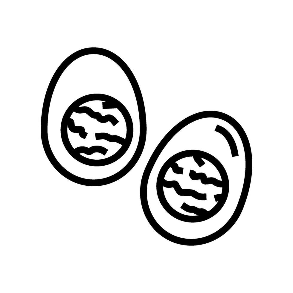 kokt ägg mat linje ikon vektor illustration