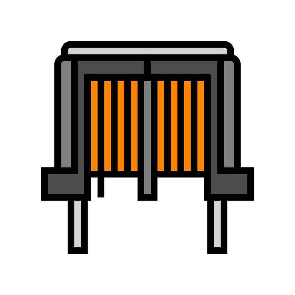 Induktor elektrisch Ingenieur Farbe Symbol Vektor Illustration