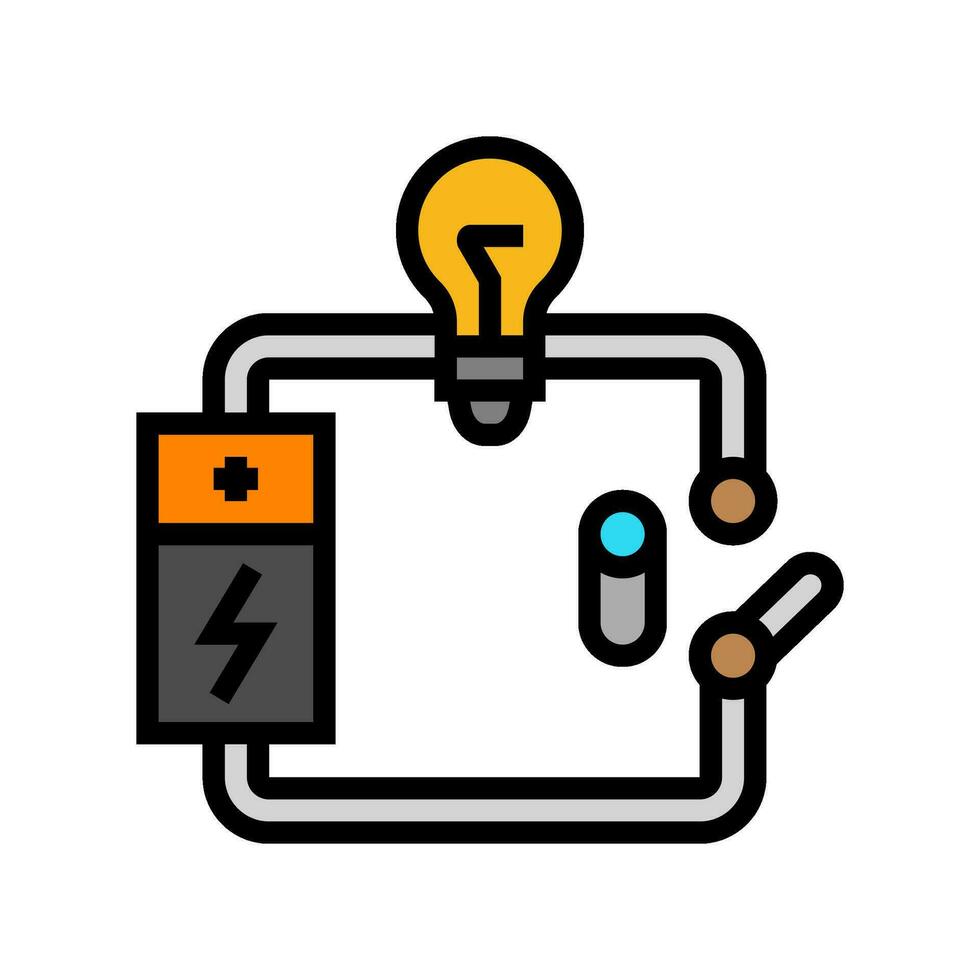 elektrisch Schaltkreis elektrisch Ingenieur Farbe Symbol Vektor Illustration