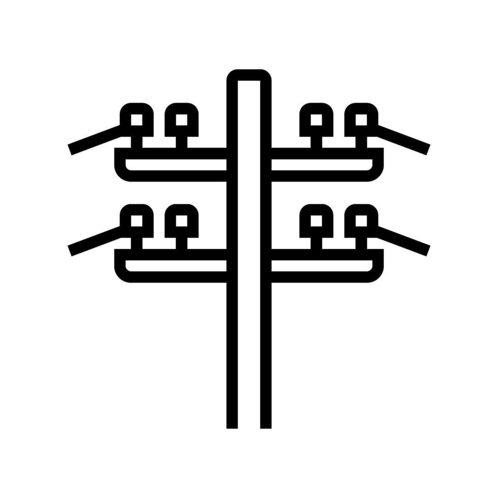elektrisk verktyg Pol elektrisk ingenjör linje ikon vektor illustration