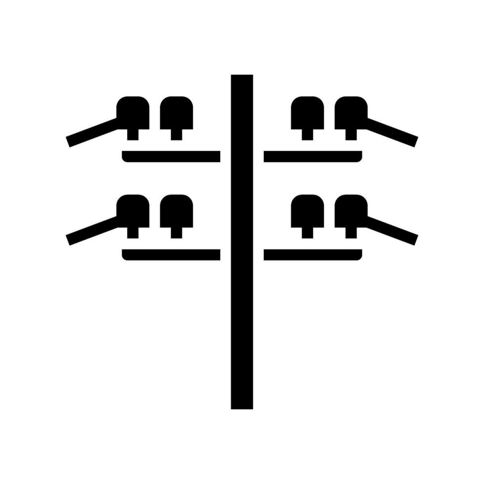 elektrisk verktyg Pol elektrisk ingenjör glyf ikon vektor illustration
