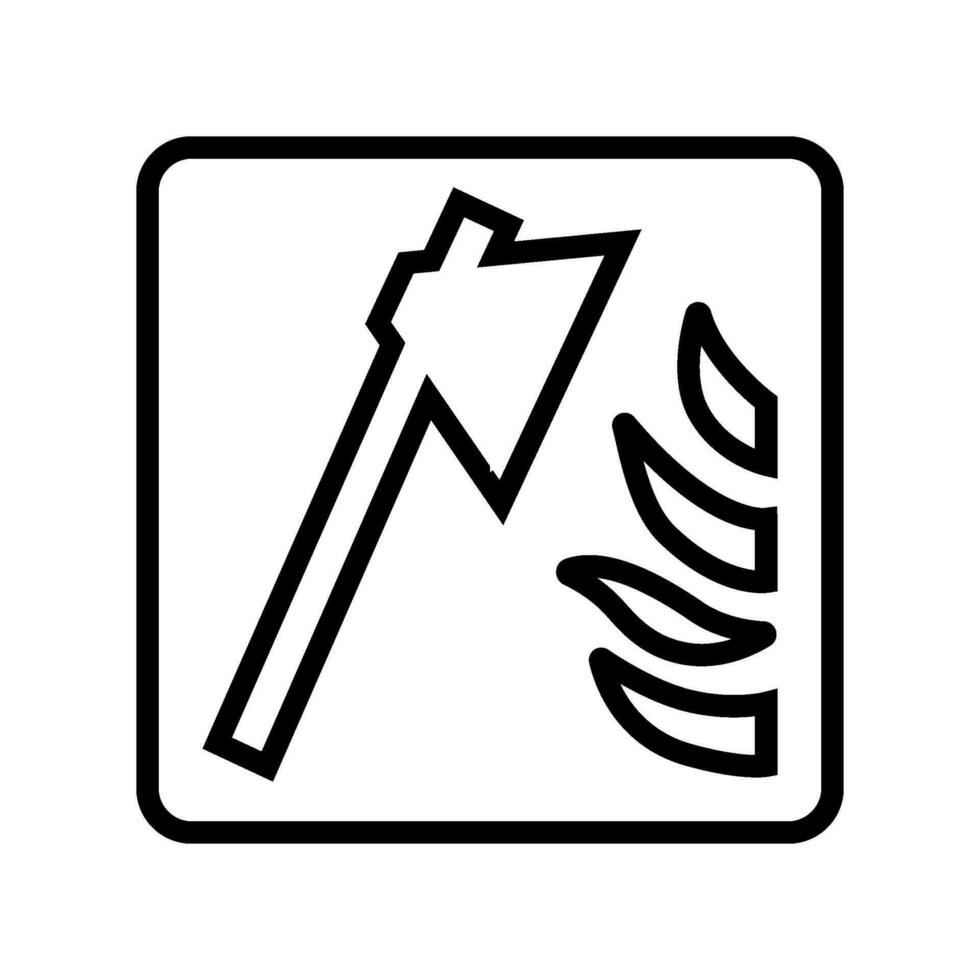 Axt Notfall Sicherheit Linie Symbol Vektor Illustration