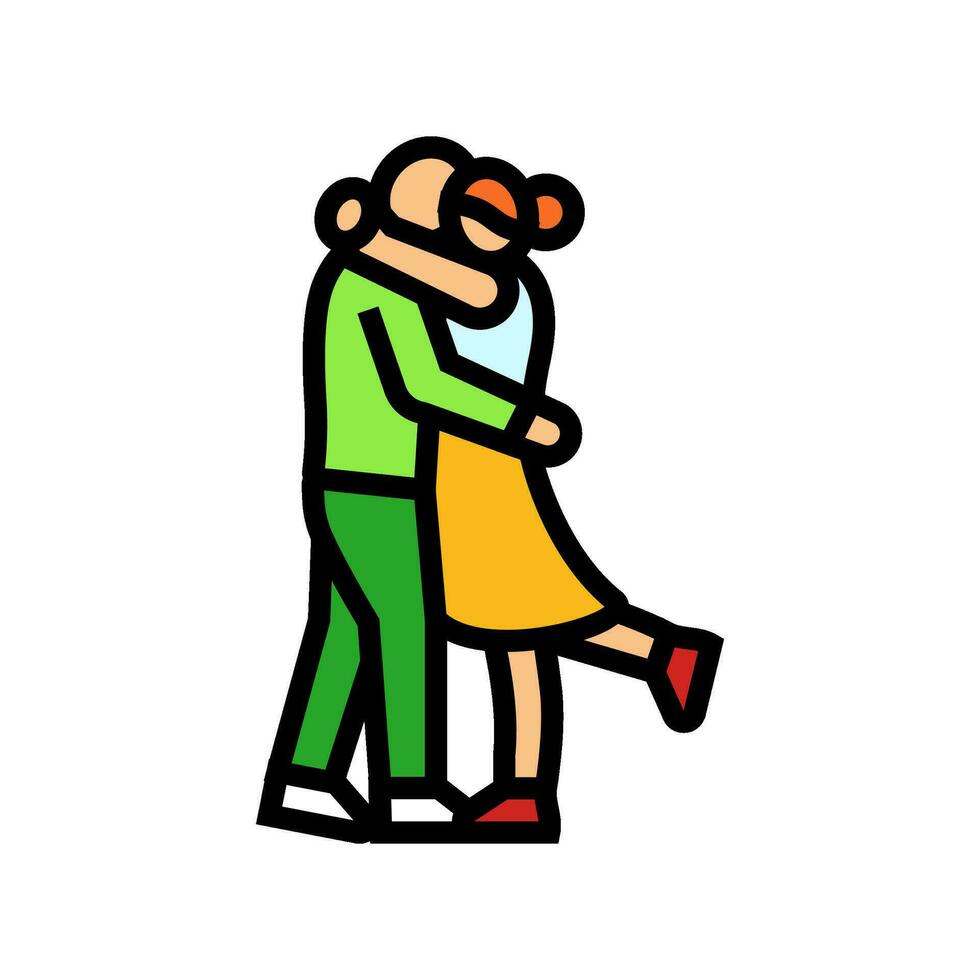 par kissing kärlek Färg ikon vektor illustration