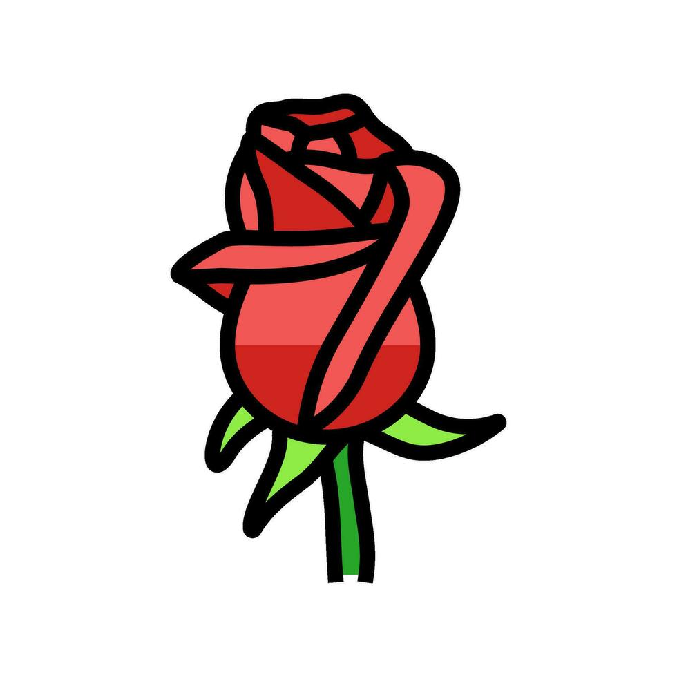 rot Rosen Liebe Farbe Symbol Vektor Illustration