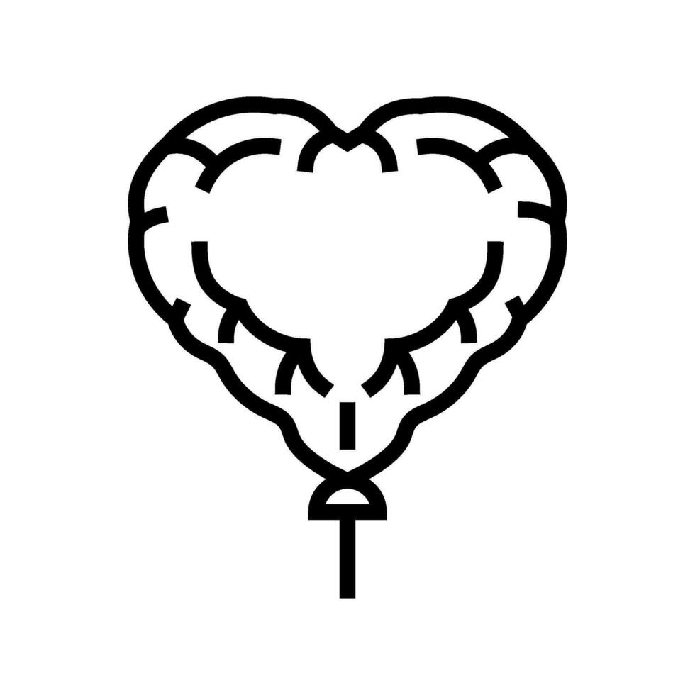 Herz Ballon Liebe Linie Symbol Vektor Illustration