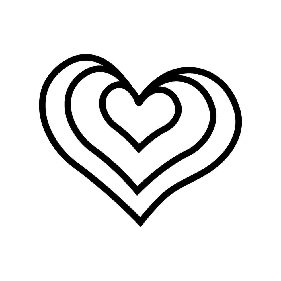 hjärta symbol kärlek linje ikon vektor illustration