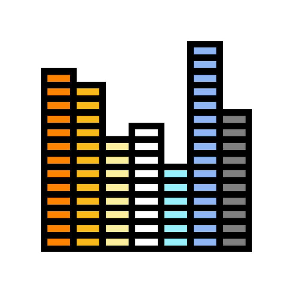 musik utjämnare retro Färg ikon vektor illustration