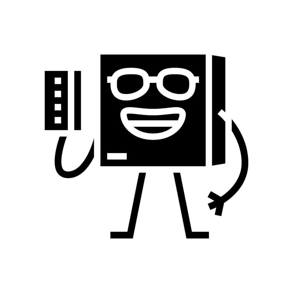 Anerkennung Karte Karton Box Charakter Glyphe Symbol Vektor Illustration