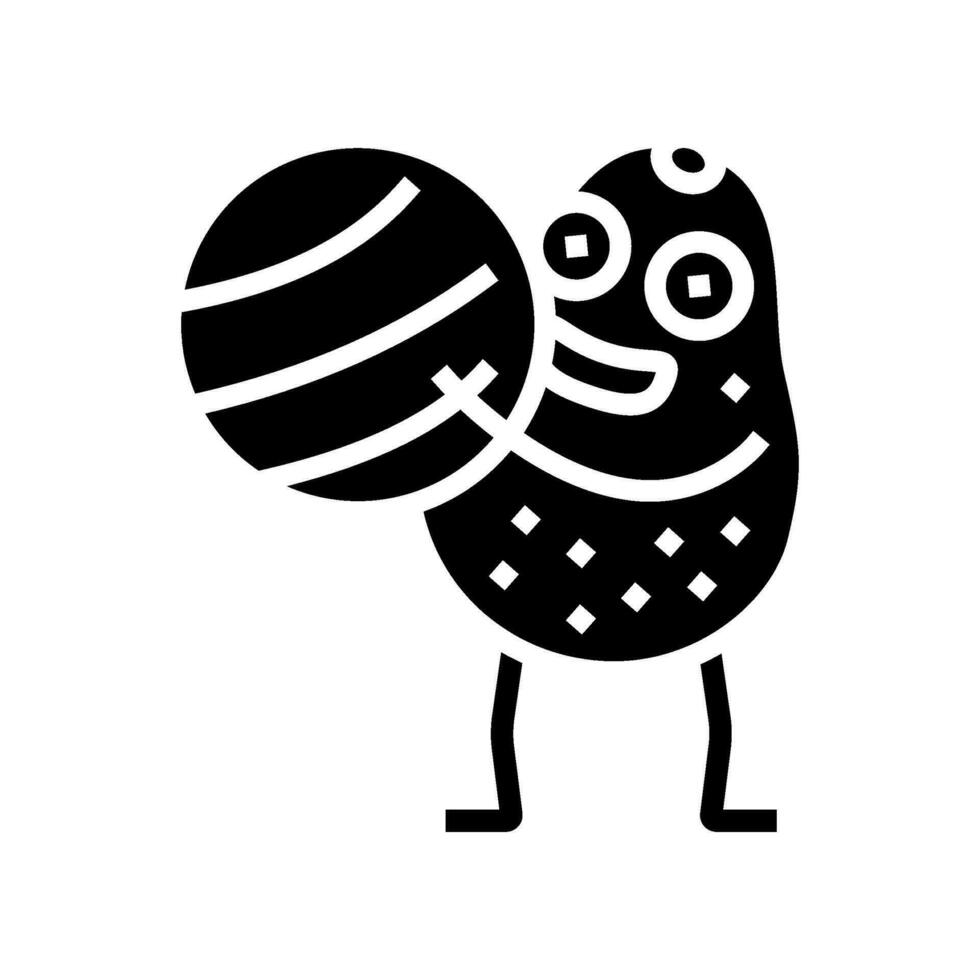 Avocado Obst Fitness Charakter Glyphe Symbol Vektor Illustration