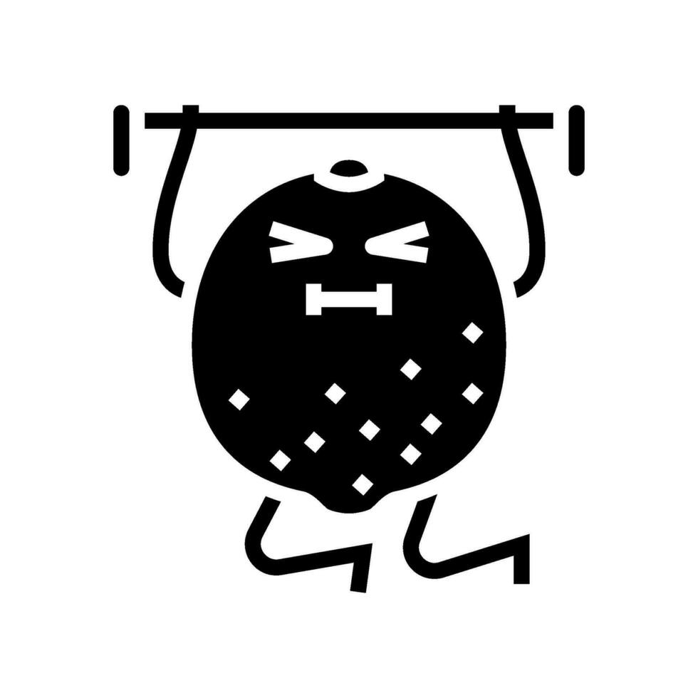 Limette Obst Fitness Charakter Glyphe Symbol Vektor Illustration