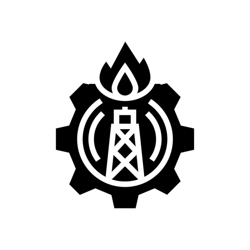 Unternehmen Gas Bedienung Glyphe Symbol Vektor Illustration