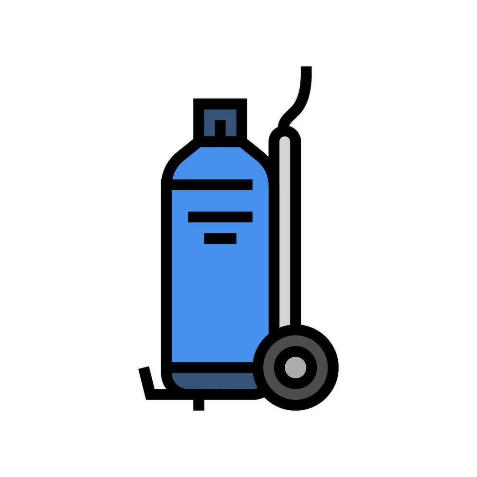 Zylinder Austausch Gas Bedienung Farbe Symbol Vektor Illustration