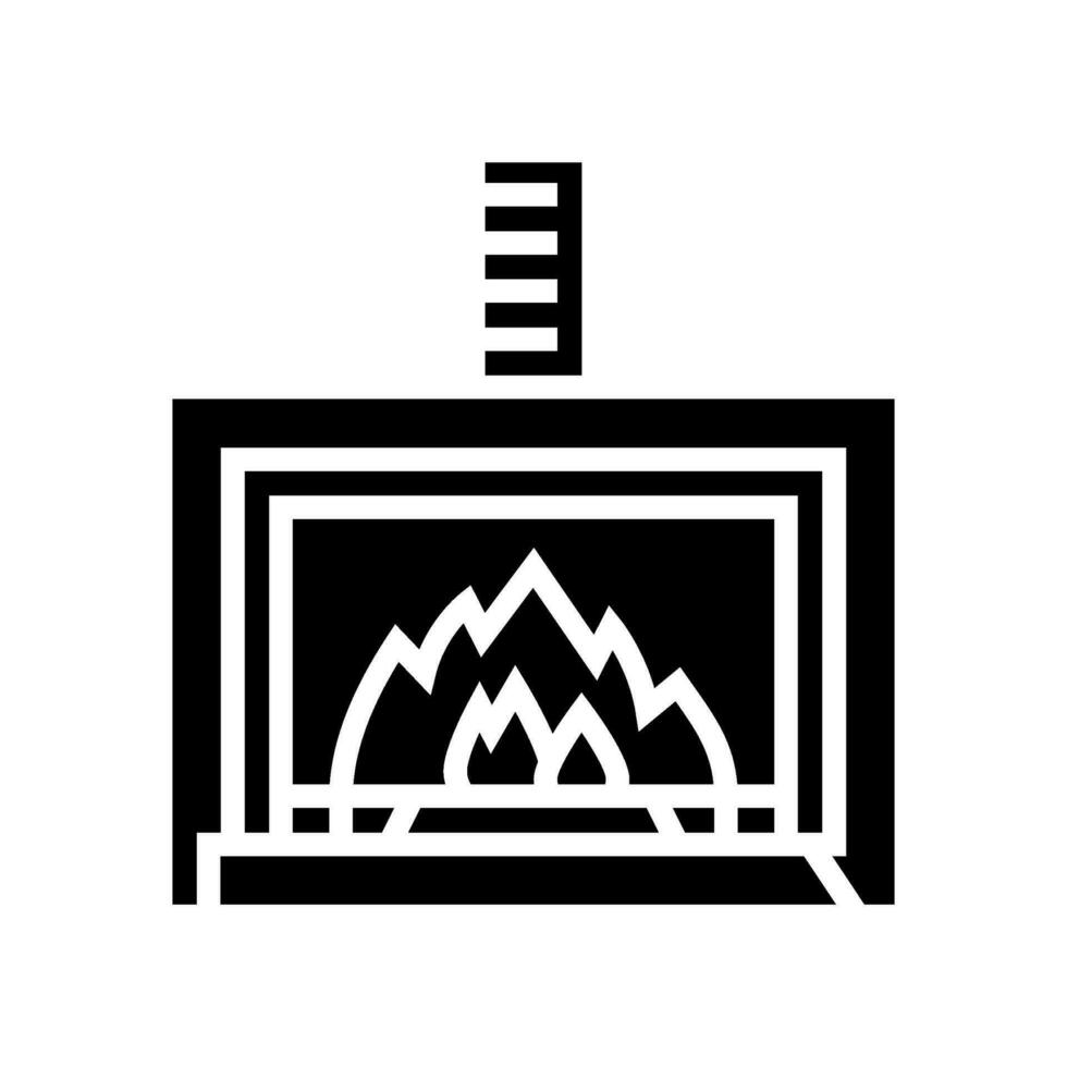 Kamin Gas Bedienung Glyphe Symbol Vektor Illustration