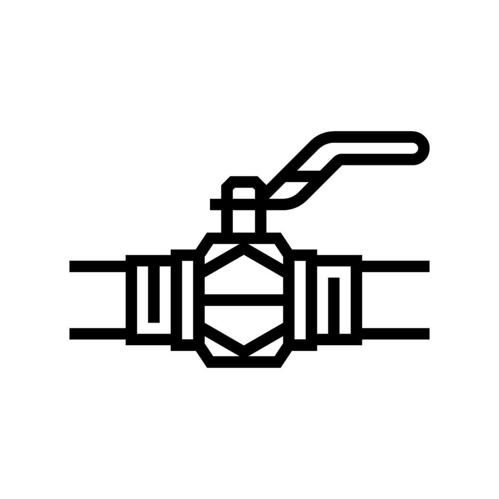 Ventil Gas Bedienung Linie Symbol Vektor Illustration