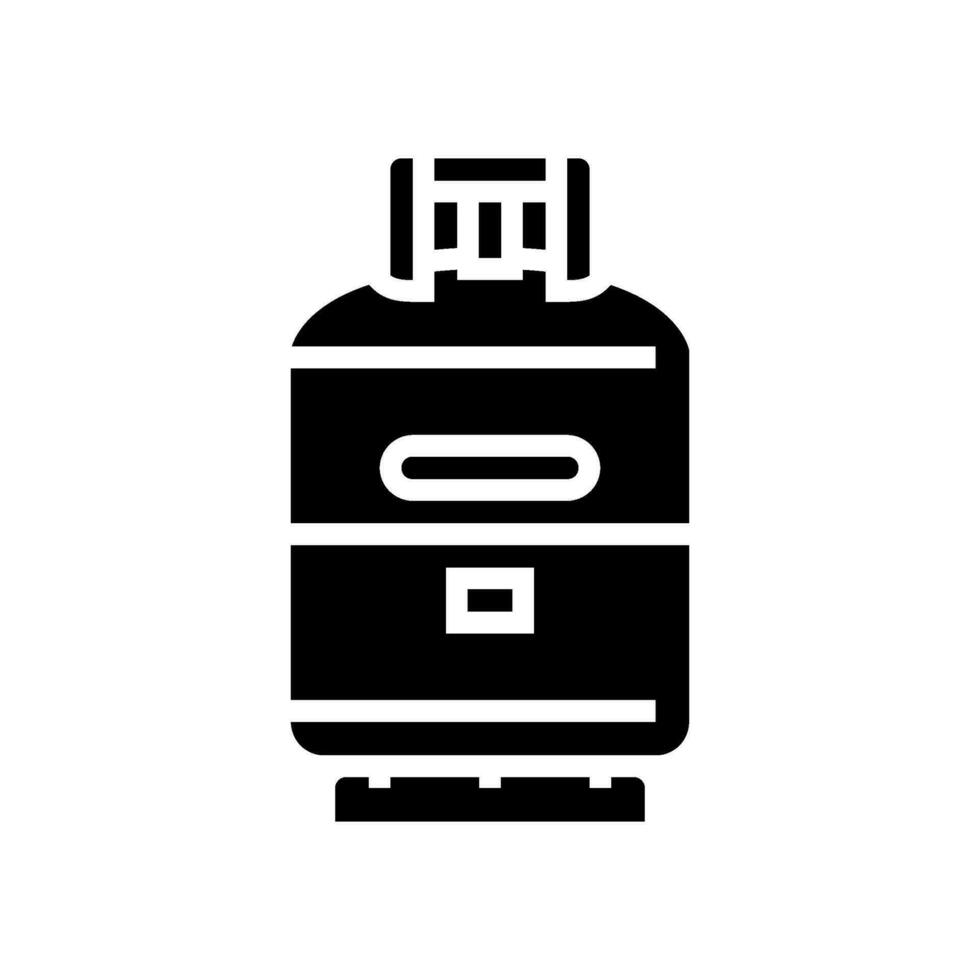 Zylinder Gas Bedienung Glyphe Symbol Vektor Illustration