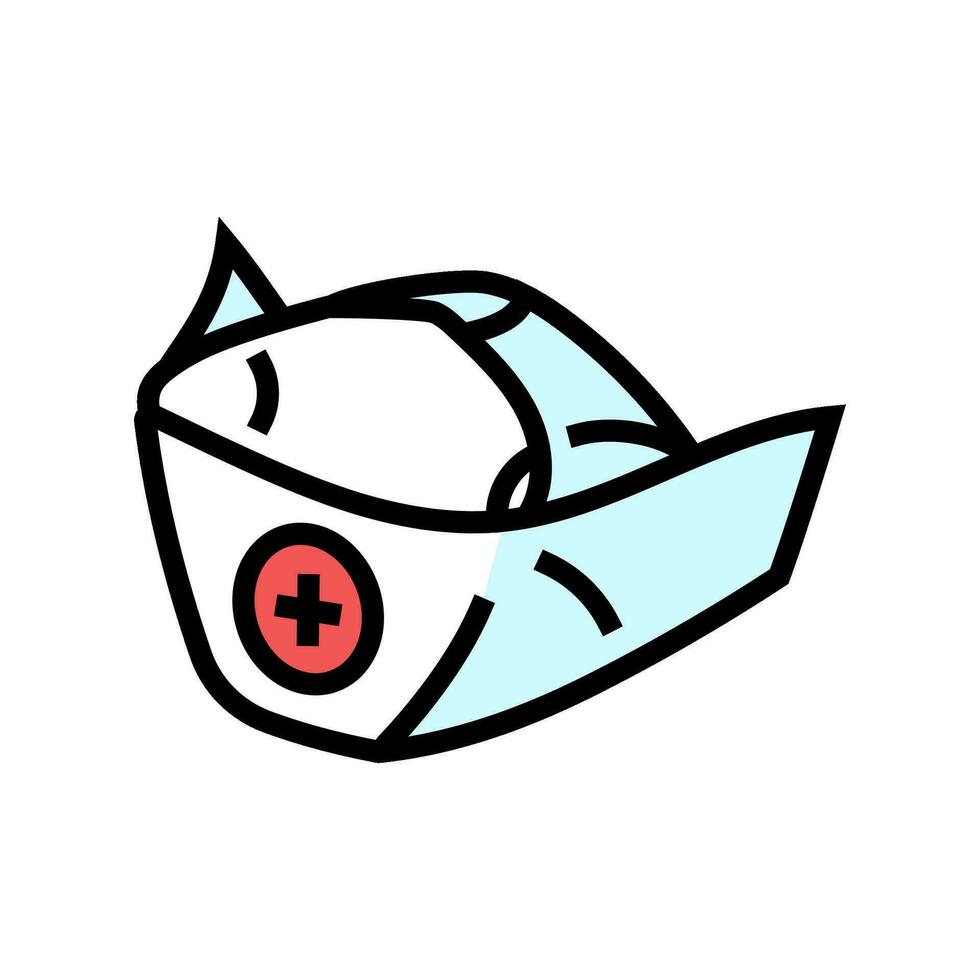 sjuksköterska hatt keps Färg ikon vektor illustration