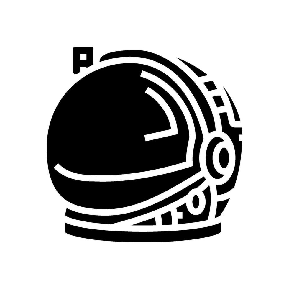 astronaut hjälm hatt keps glyf ikon vektor illustration