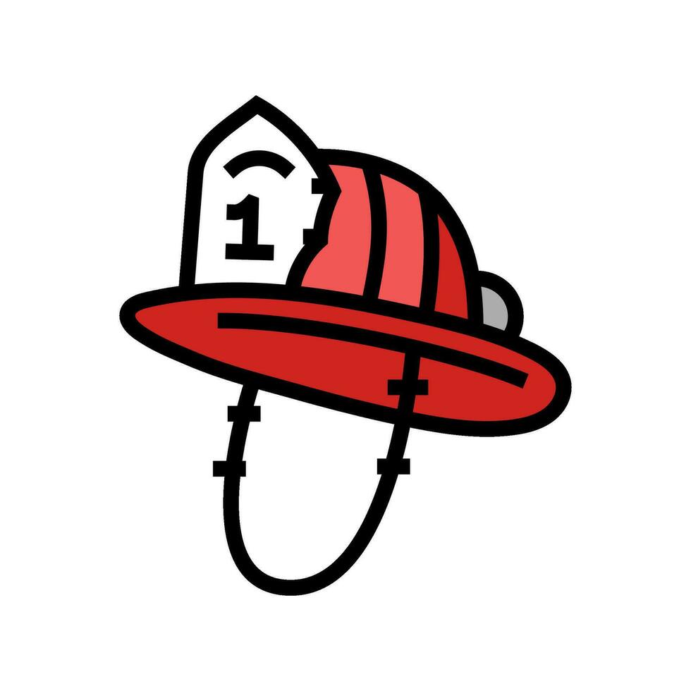 Feuerwehrmann Hut Deckel Farbe Symbol Vektor Illustration