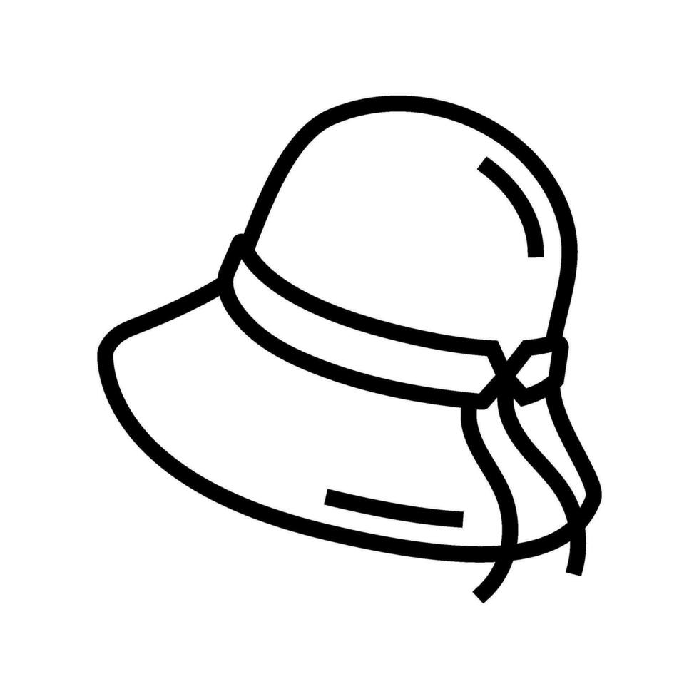 cloche hatt keps linje ikon vektor illustration