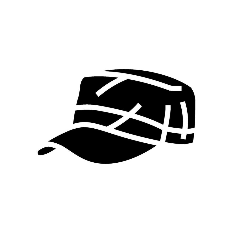 Militär- Hut Deckel Glyphe Symbol Vektor Illustration