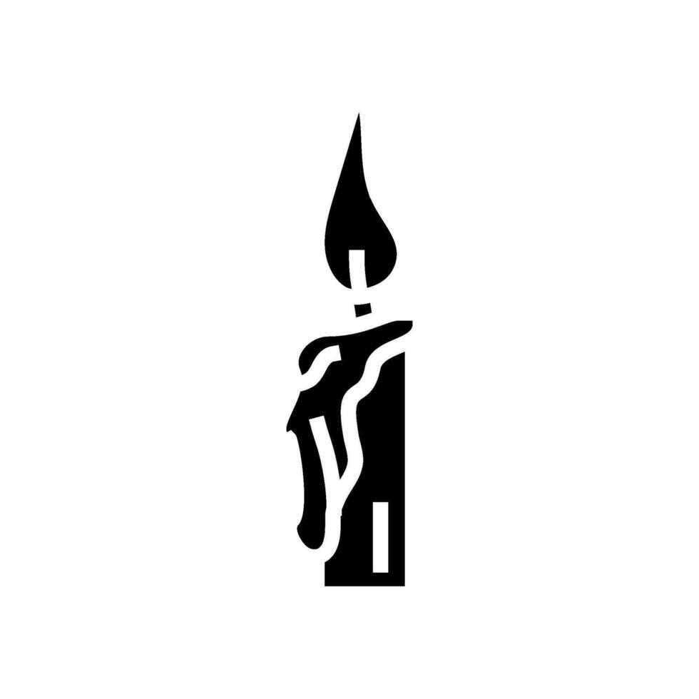 Verbrennung Kerze Glyphe Symbol Vektor Illustration