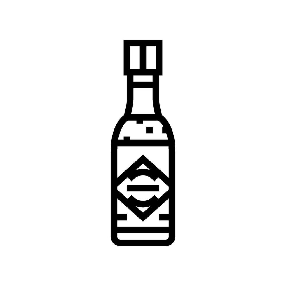 varm sås flaska linje ikon vektor illustration