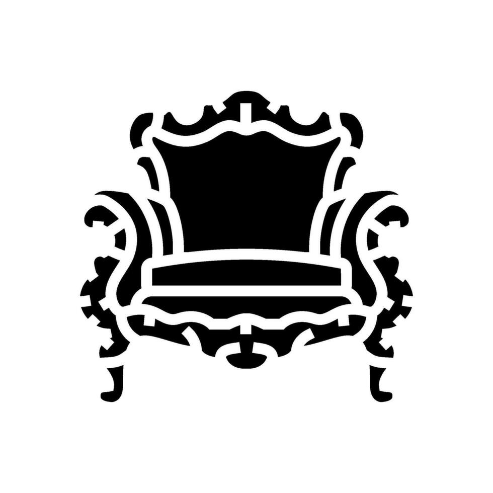 fåtölj lyx kunglig glyf ikon vektor illustration