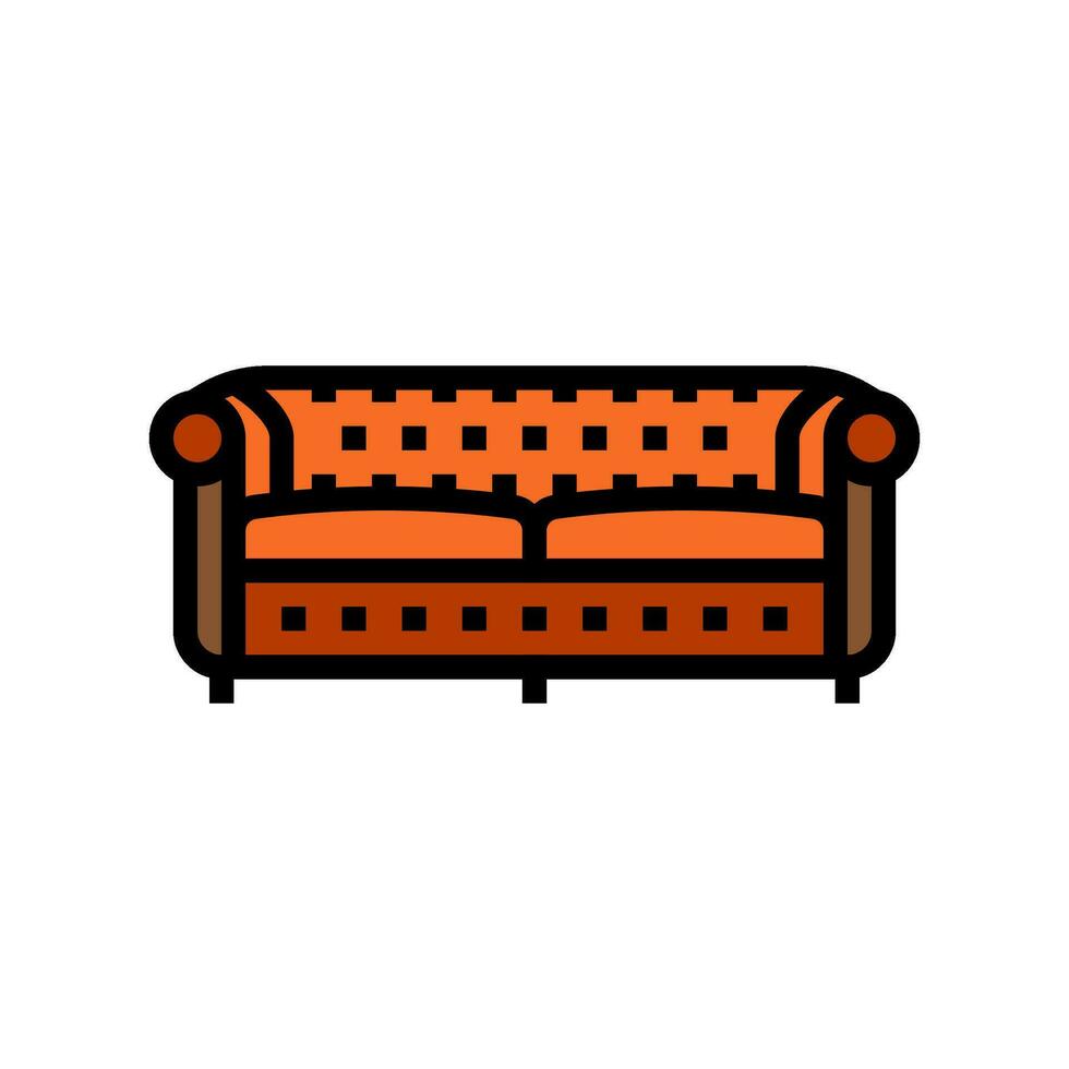 Sofa Leder Farbe Symbol Vektor Illustration