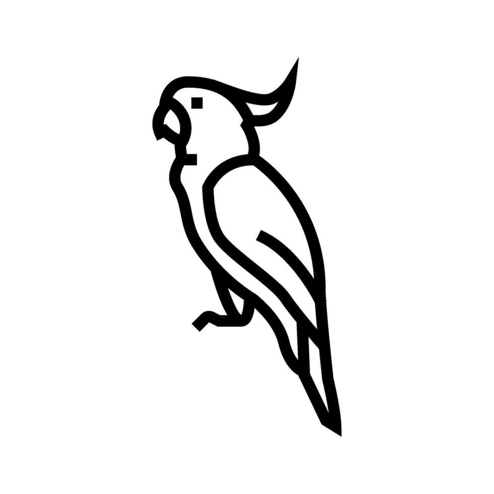 Kakadu Papagei Vogel Linie Symbol Vektor Illustration