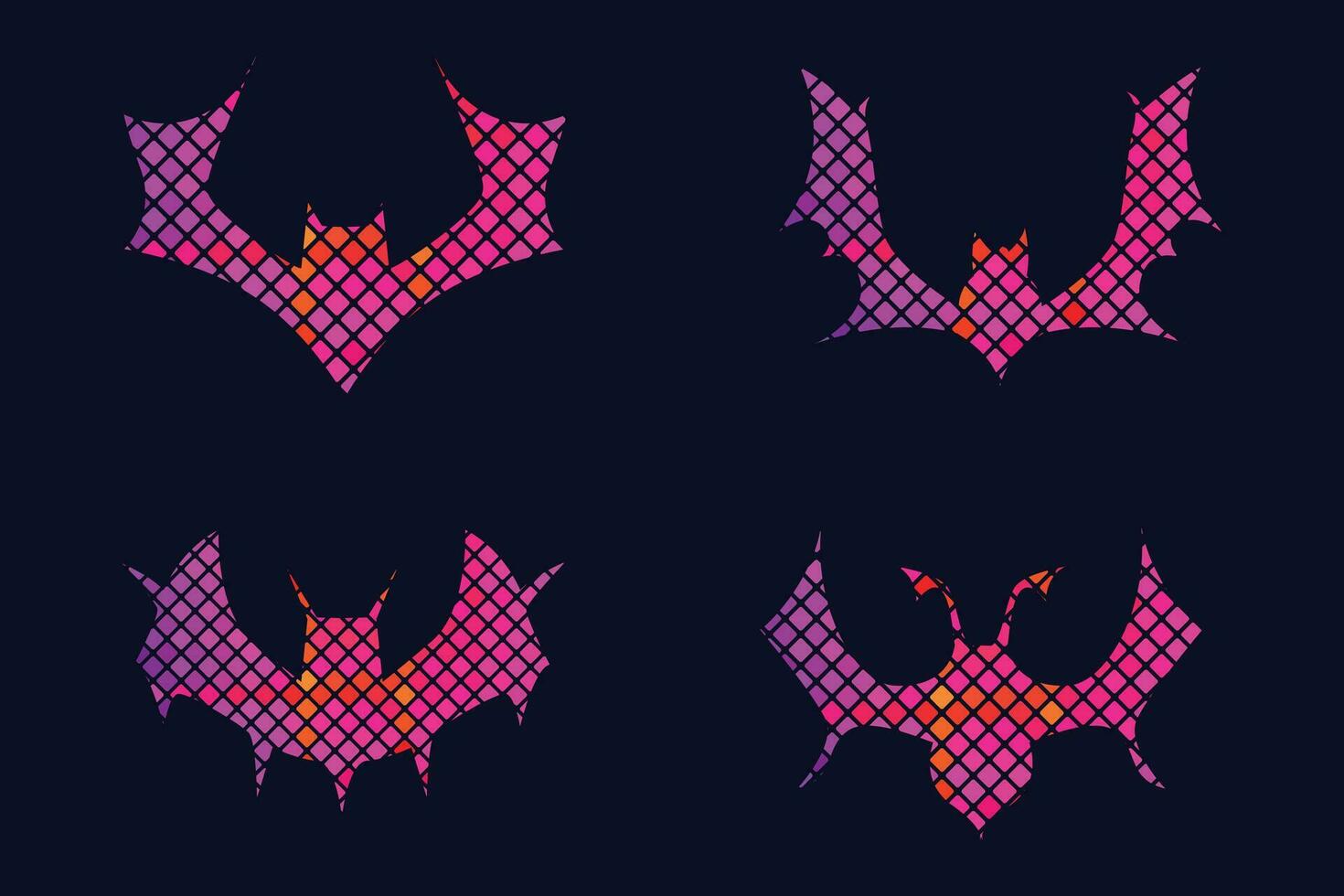 lutning linje pixel textur Graf fladdermus design på vit bakgrund för halloween festival vektor