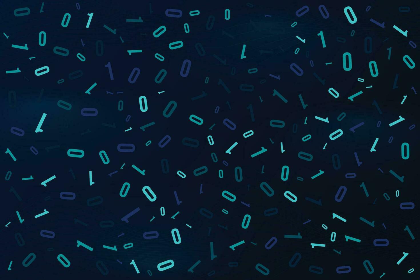 binär siffra blockchain slumpmässig mönster på mörk blå lutning bakgrund med Vinka rader vektor