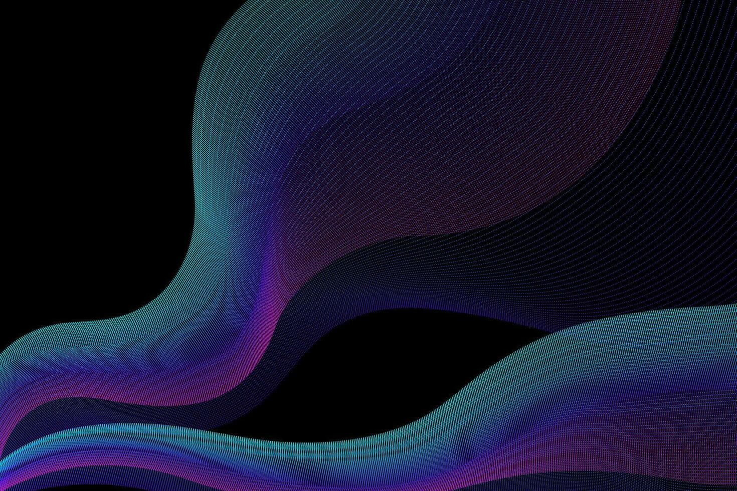 Vektor abstrakt Hintergrund. mehrfarbig dynamisch Linien auf ein schwarz Hintergrund. Farbe Wellen. Hintergrund zum Design