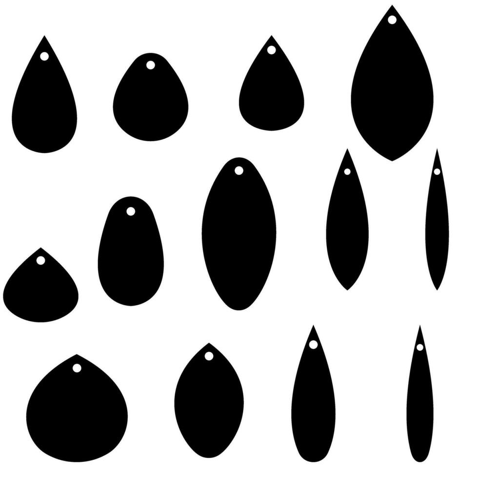 örhängen ikon vektor uppsättning. teardrop örhängen illustration tecken samling. Varor symbol eller logotyp.