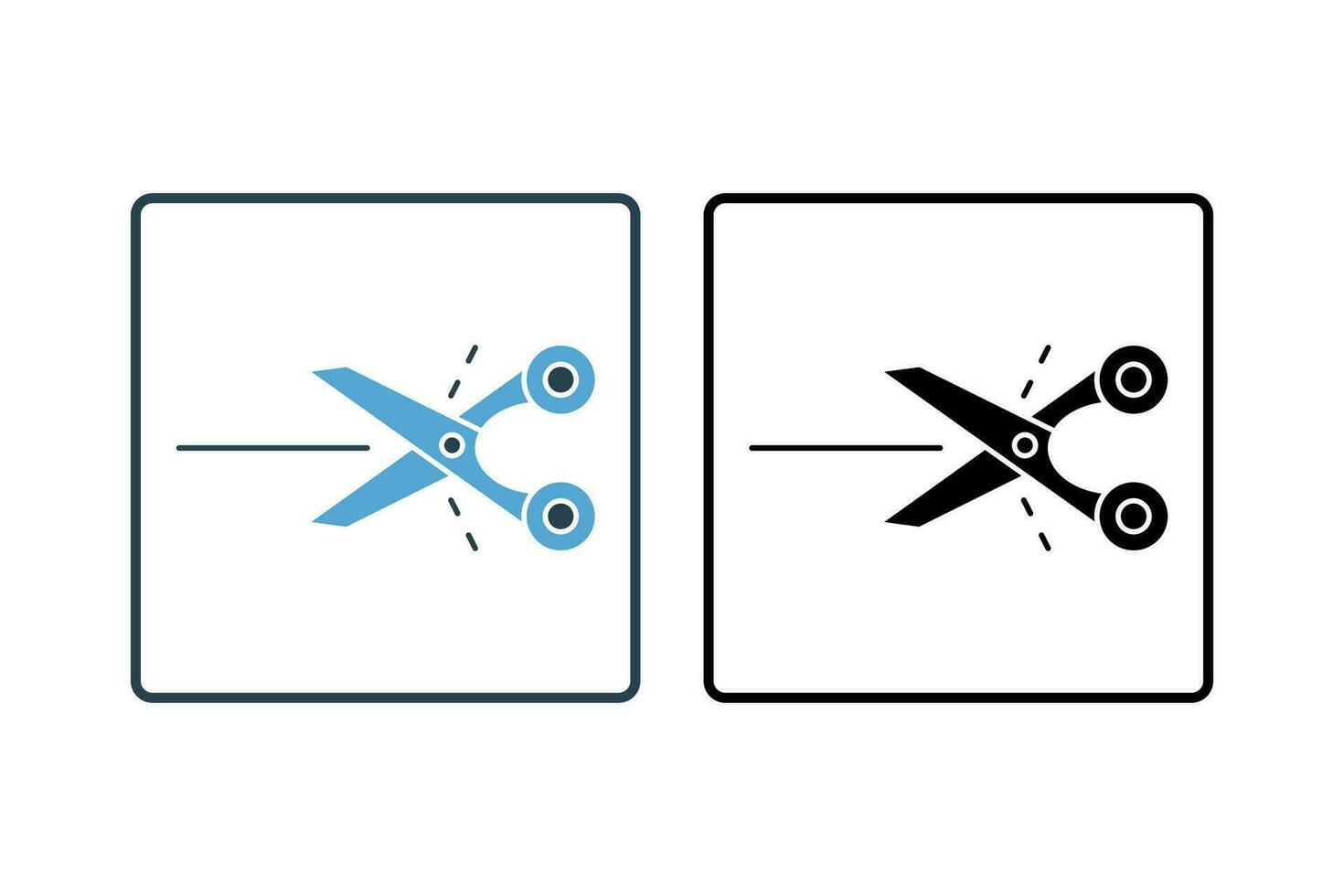 Schere Symbol. Symbol verbunden zu Schreibwaren. solide Symbol Stil. einfach Vektor Design editierbar