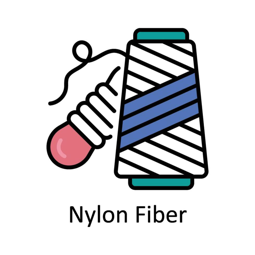 Nylon Ballaststoff gefüllt Gliederung Symbol Design Illustration. Kunst und Kunsthandwerk Symbol auf Weiß Hintergrund eps 10 Datei vektor