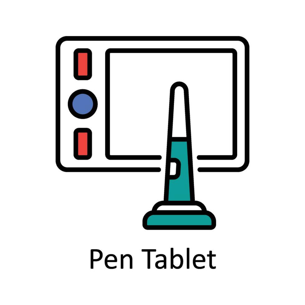 Stift Tablette gefüllt Gliederung Symbol Design Illustration. Kunst und Kunsthandwerk Symbol auf Weiß Hintergrund eps 10 Datei vektor