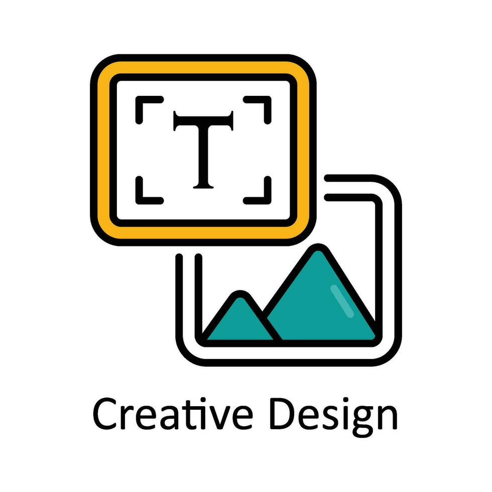 kreativ design fylld översikt ikon design illustration. konst och hantverk symbol på vit bakgrund eps 10 fil vektor