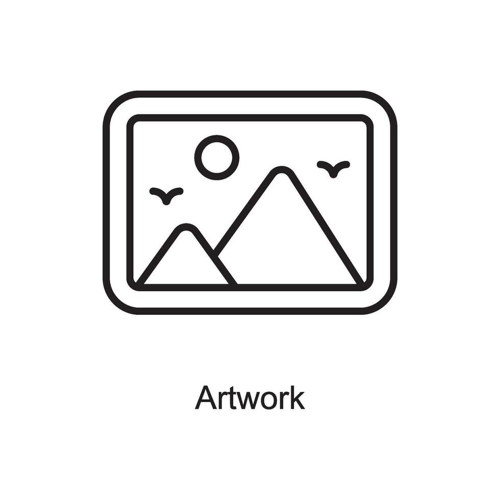 konstverk vektor översikt ikon design illustration. konst och hantverk symbol på vit bakgrund eps 10 fil