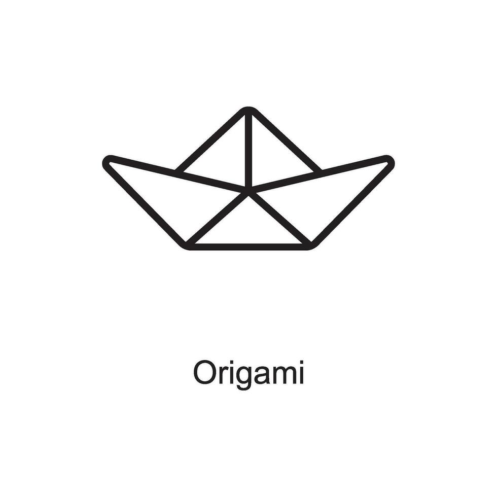 origami vektor översikt ikon design illustration. konst och hantverk symbol på vit bakgrund eps 10 fil