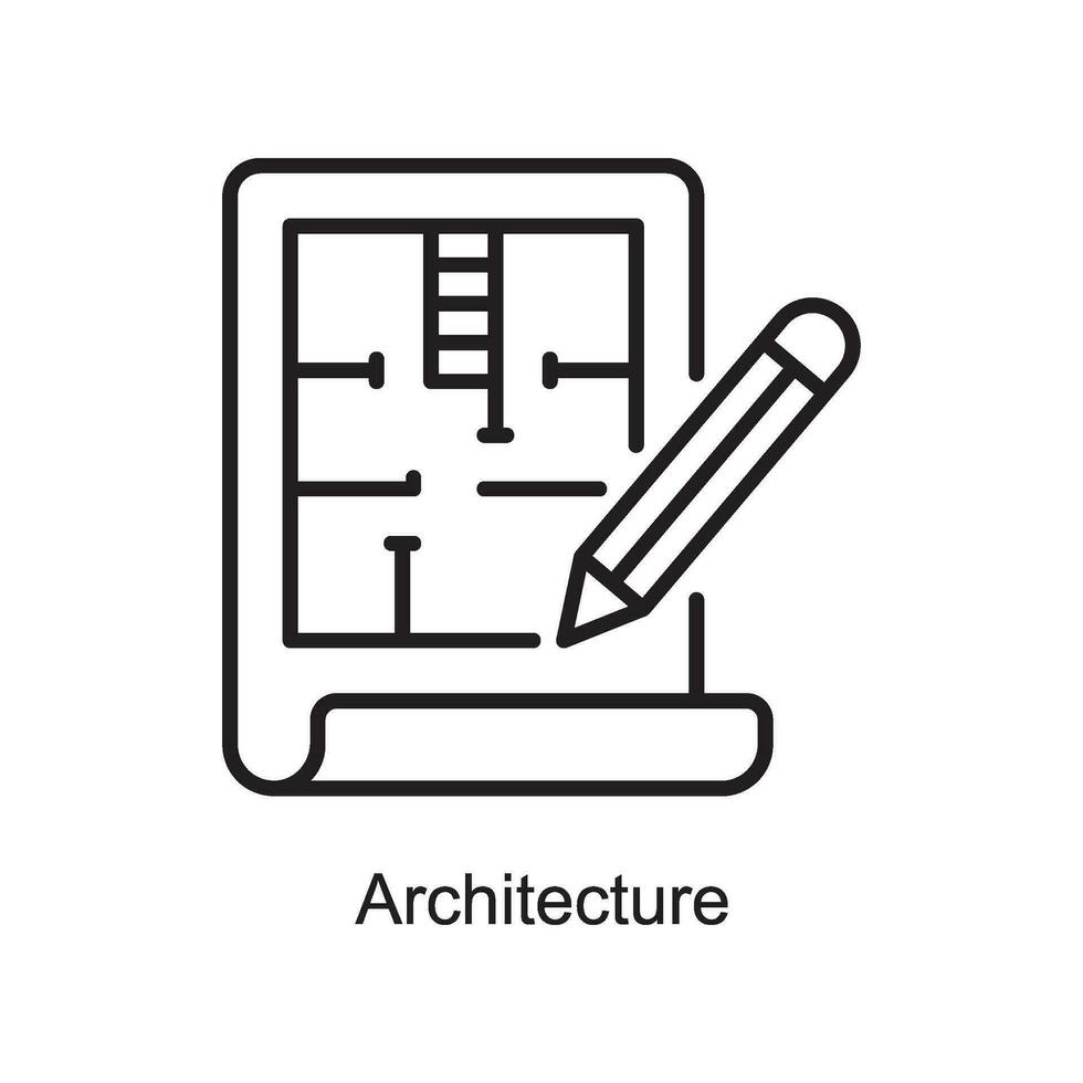 die Architektur Vektor Gliederung Symbol Design Illustration. Kunst und Kunsthandwerk Symbol auf Weiß Hintergrund eps 10 Datei