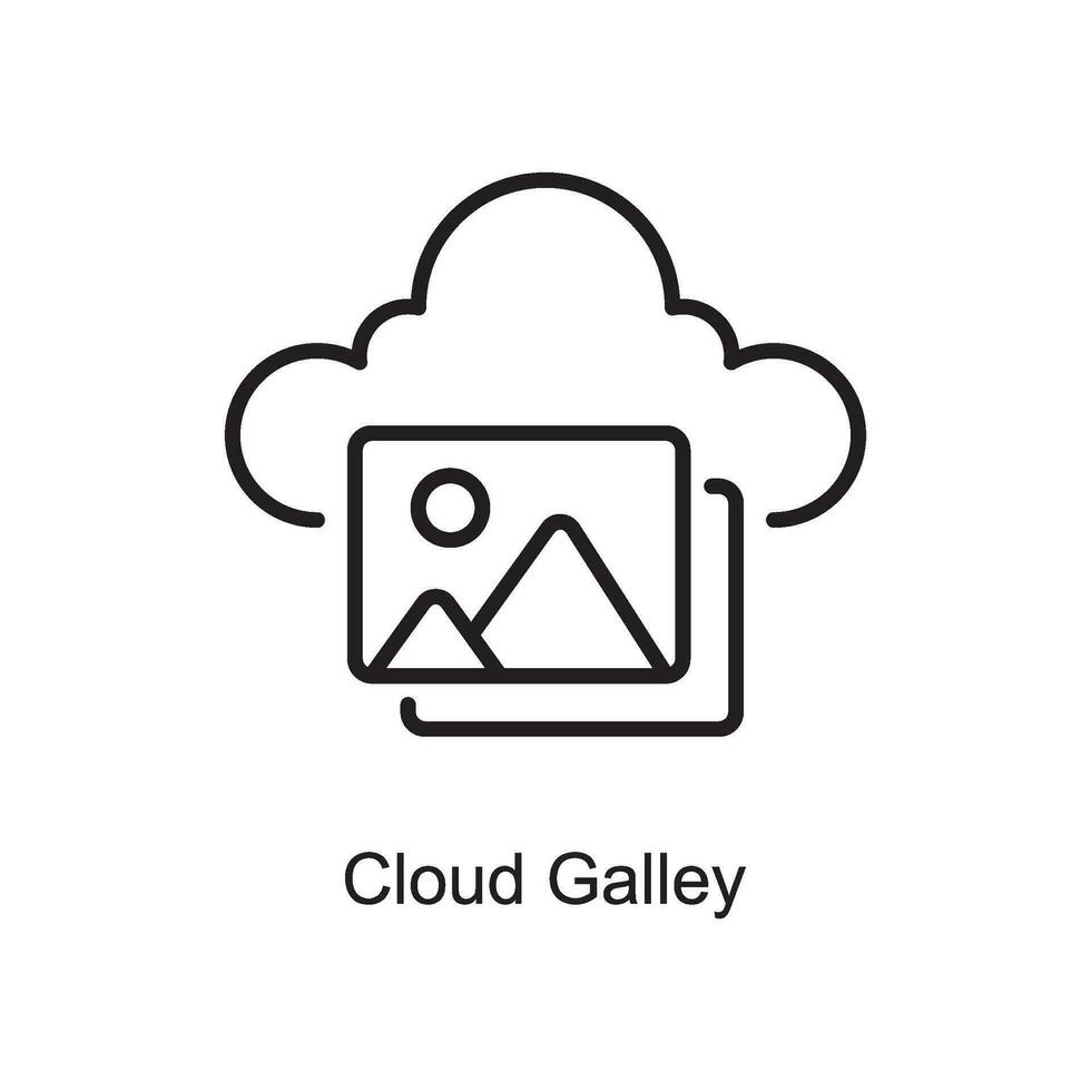 moln pentry vektor översikt ikon design illustration. konst och hantverk symbol på vit bakgrund eps 10 fil