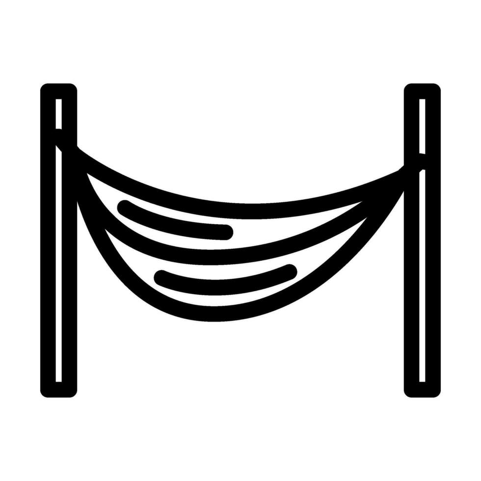 camping hängmatta glamping linje ikon vektor illustration