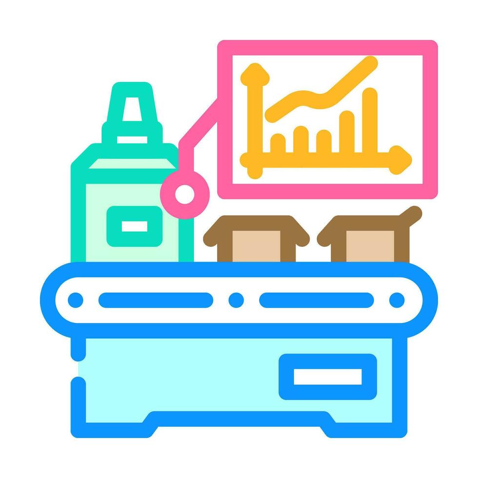 Effizienz Verbesserung Herstellung Ingenieur Farbe Symbol Vektor Illustration