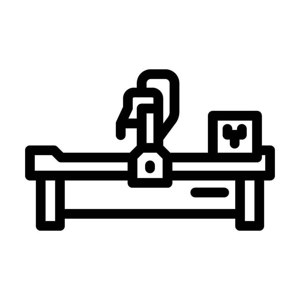 cnc Maschine Herstellung Ingenieur Linie Symbol Vektor Illustration