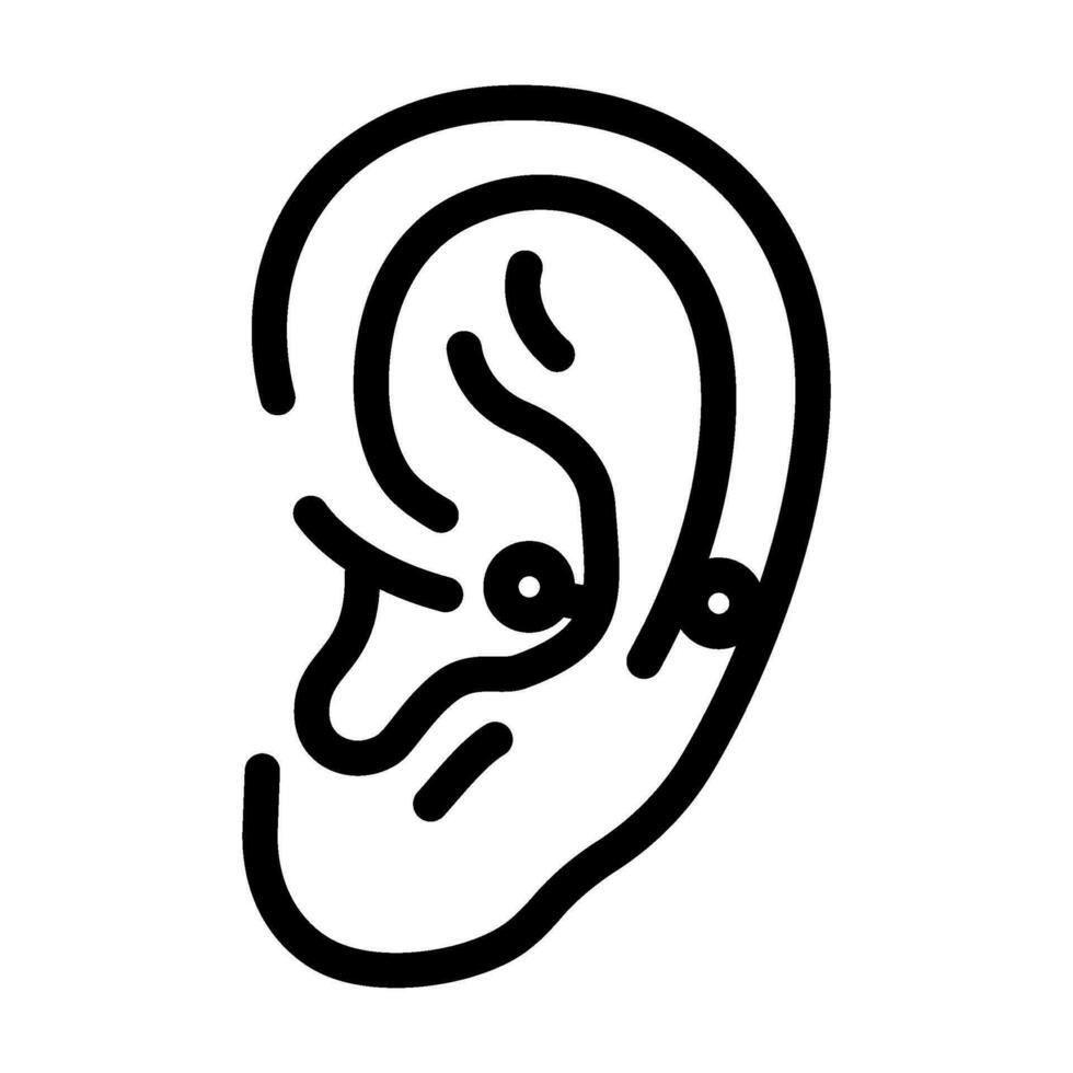 anti helix genomträngande örhänge linje ikon vektor illustration