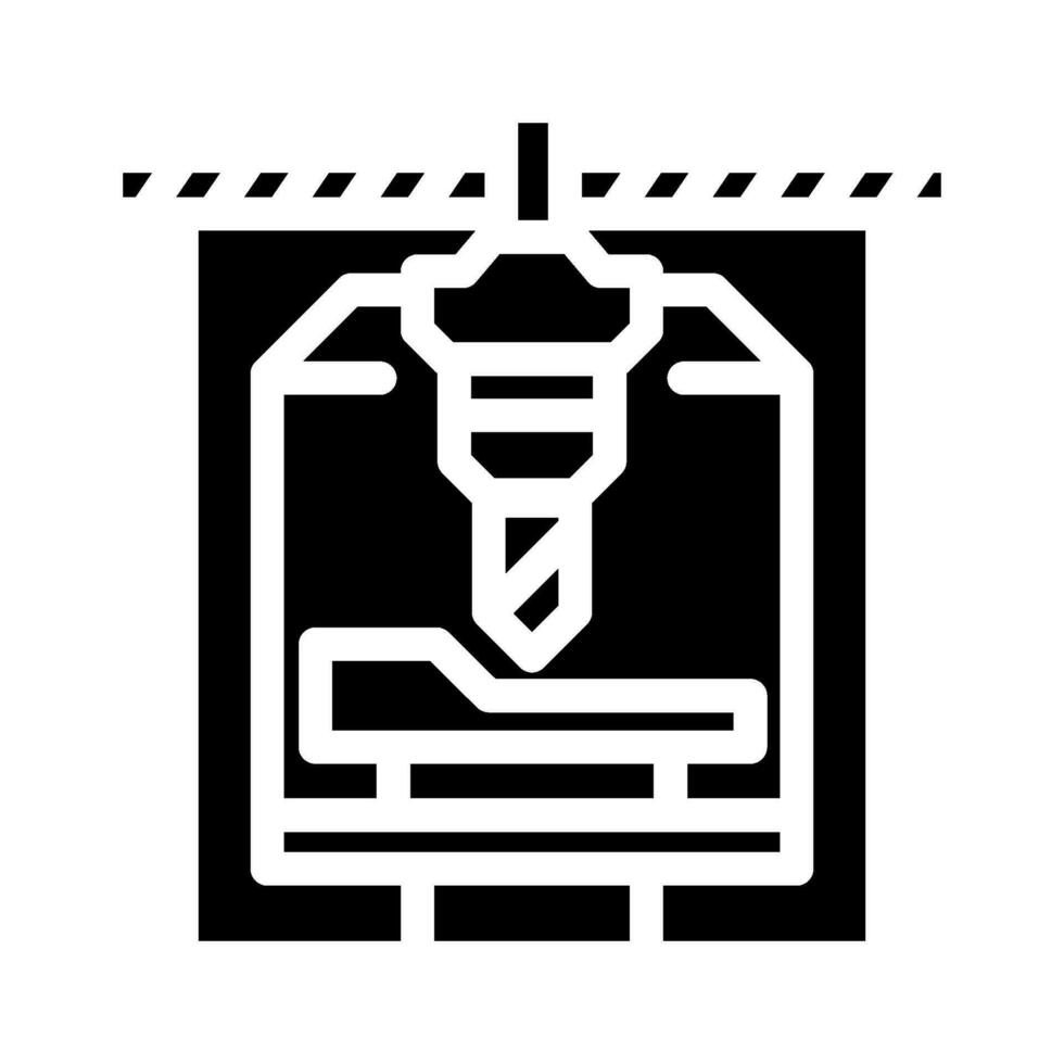 Maschine Werkzeuge mechanisch Ingenieur Glyphe Symbol Vektor Illustration