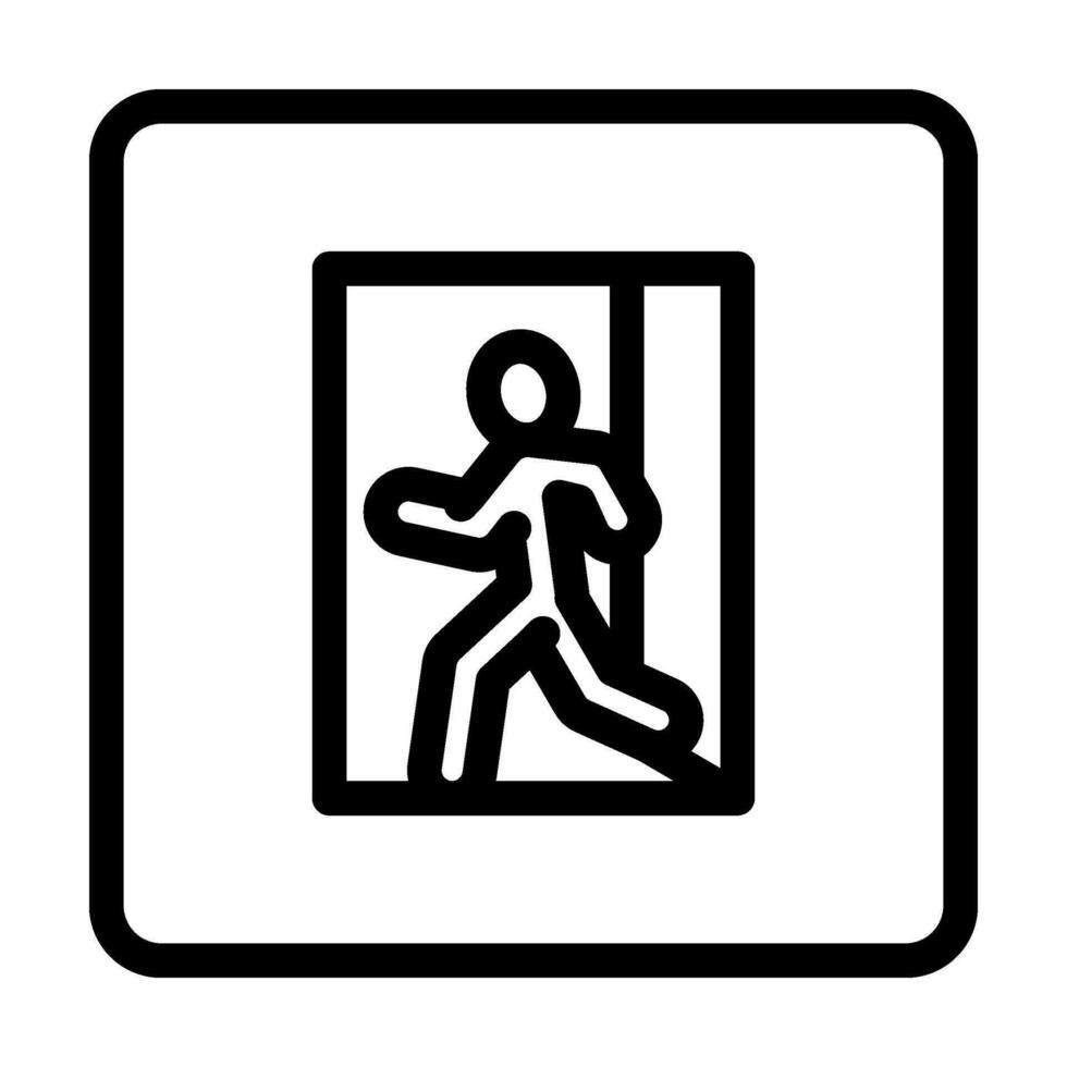 Notfall Ausfahrt Sicherheit Linie Symbol Vektor Illustration